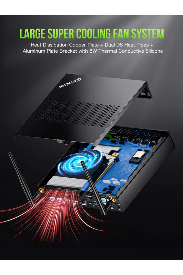 K10 i9 13900HK İşlemci 64GB 1TB M.2 8x USB,Seri (COM) Port 4 Ekran Çıkışlı Win11PRO MiniPC - 4