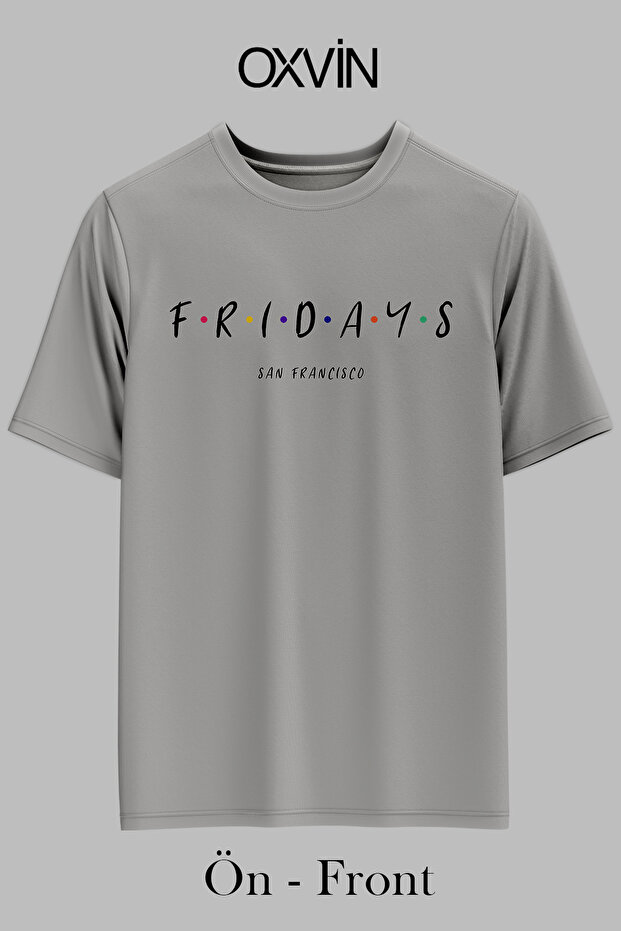 Fridays Printed Parody Oversize Unisex T-Shirt (Loose Fit)
