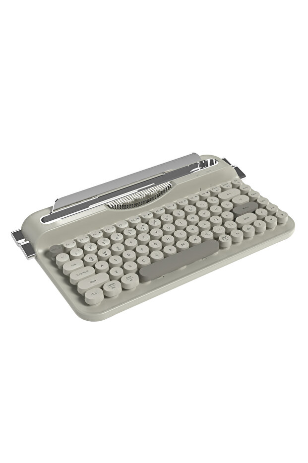 Retro Daktilo Klavye Bluetooth & 2.4G, Standlı, Yuvarlak Tuşlu, Ergonomik, Sessiz AJAZZ AF84 - 6