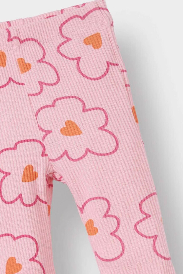 2'li Çiçekli Sweatshirt İspanyol Paça Tayt Pembe Kız Bebek Alt-Üst Takım F0514A5/PN99 - 5