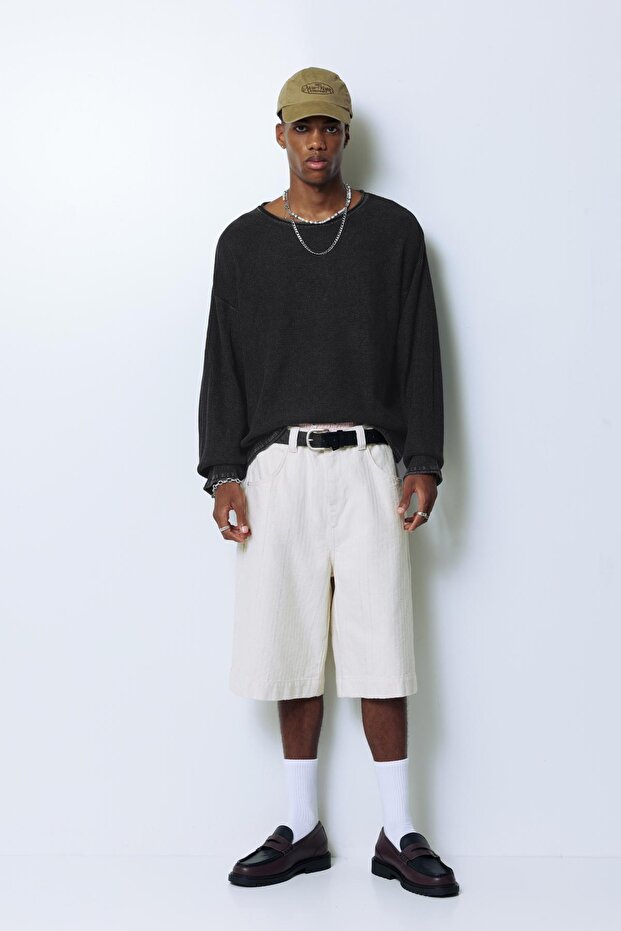 Dikiş Detaylı Kazak - 1