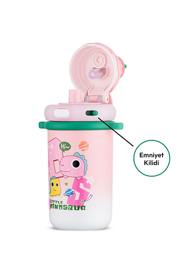 Baby Dinazor Termos Pembe 450 ml - 7