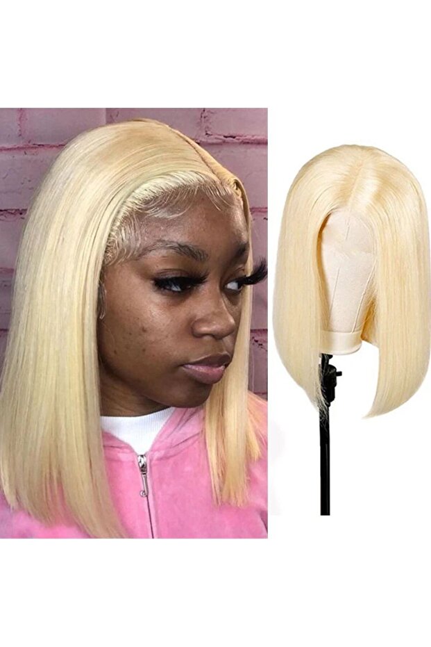 Middle-Parted Bangs Wig: Medium Straight Hair