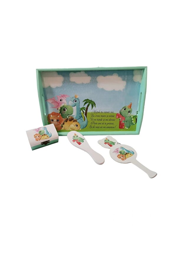 Personalized dinosaur cake/mousse set - 4