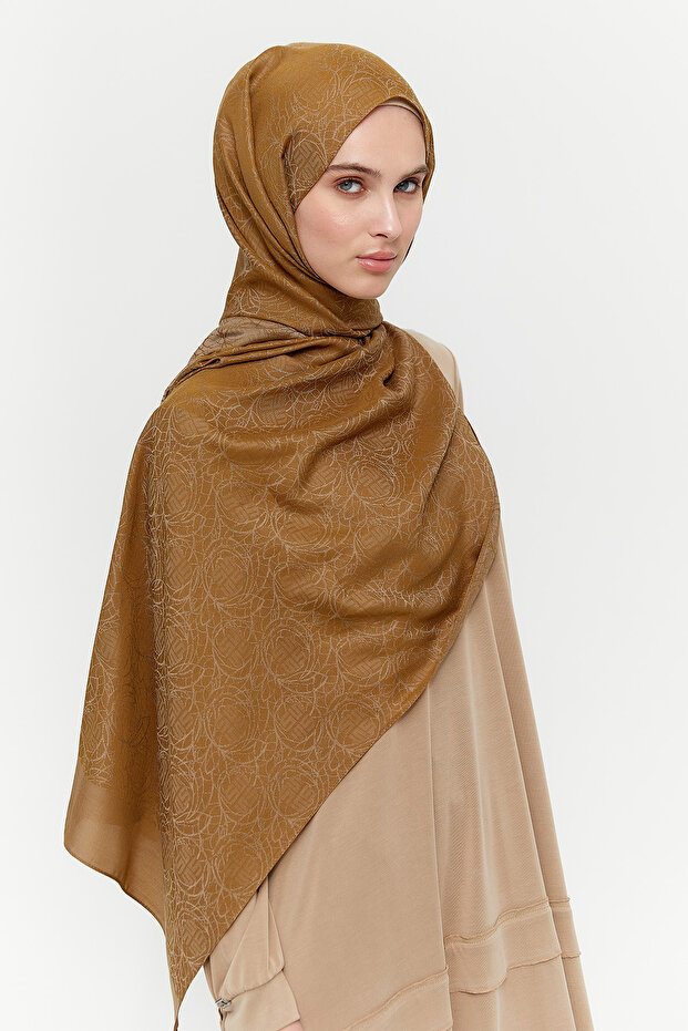 Desenli Jakarlı Lyocell Şal - 2