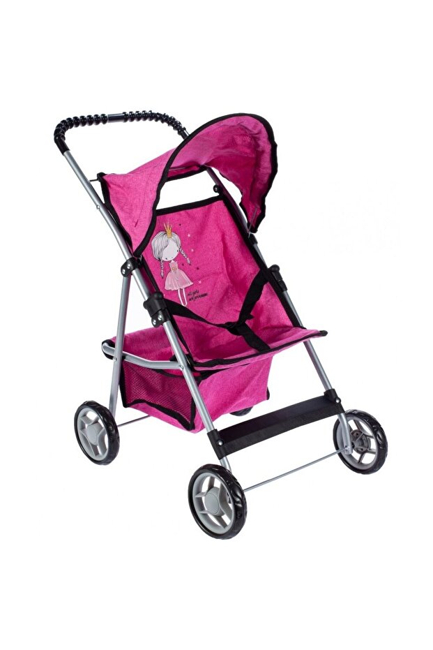 Doll Stroller, Foldable, Princess Theme, Pink - 4