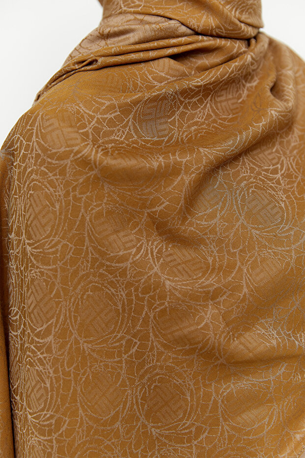 Desenli Jakarlı Lyocell Şal - 3