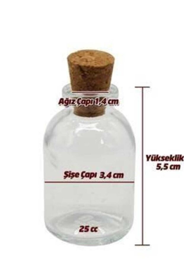 25 cc şişe mantar tıpalı 100 adet - 2
