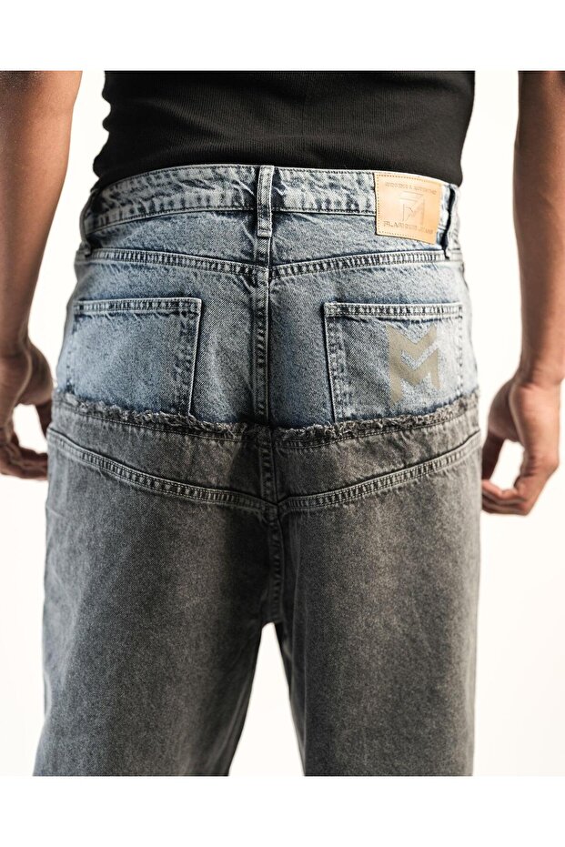 Dual-Texture Denim Jeans