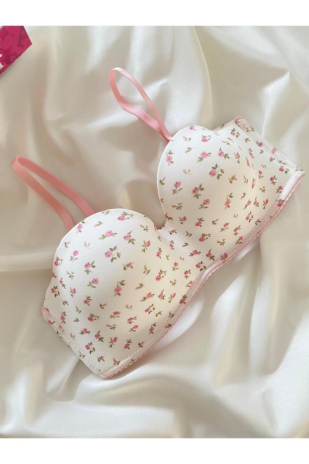 Colorful Patterned Gatherer Underwire Unpadded Single Bra