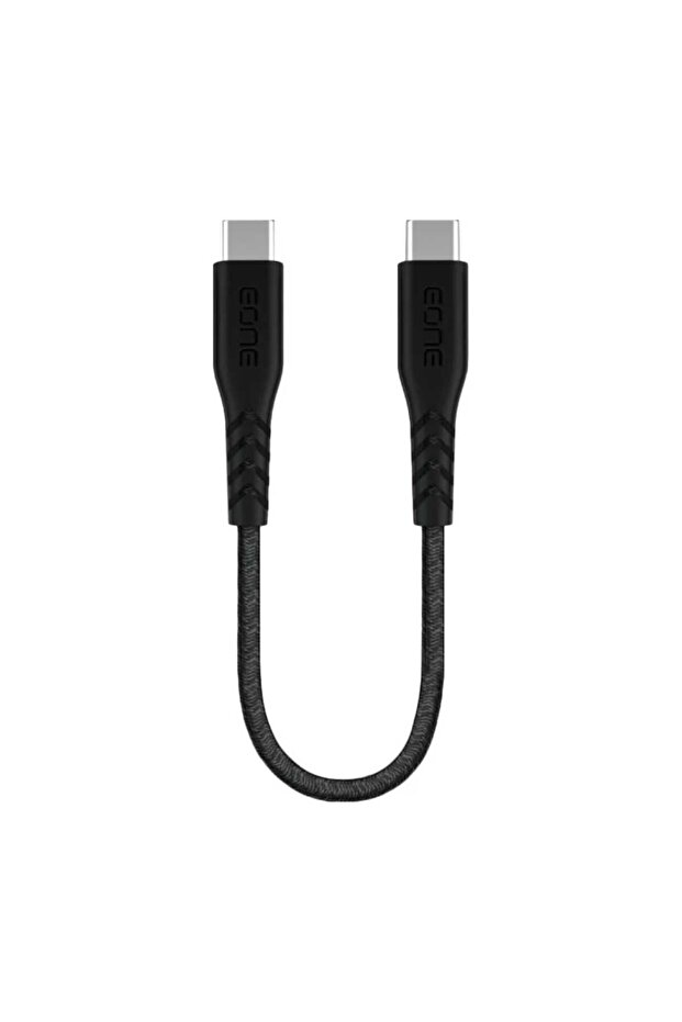 20cm Type-C to Type-C Charging Cable, Black - 1