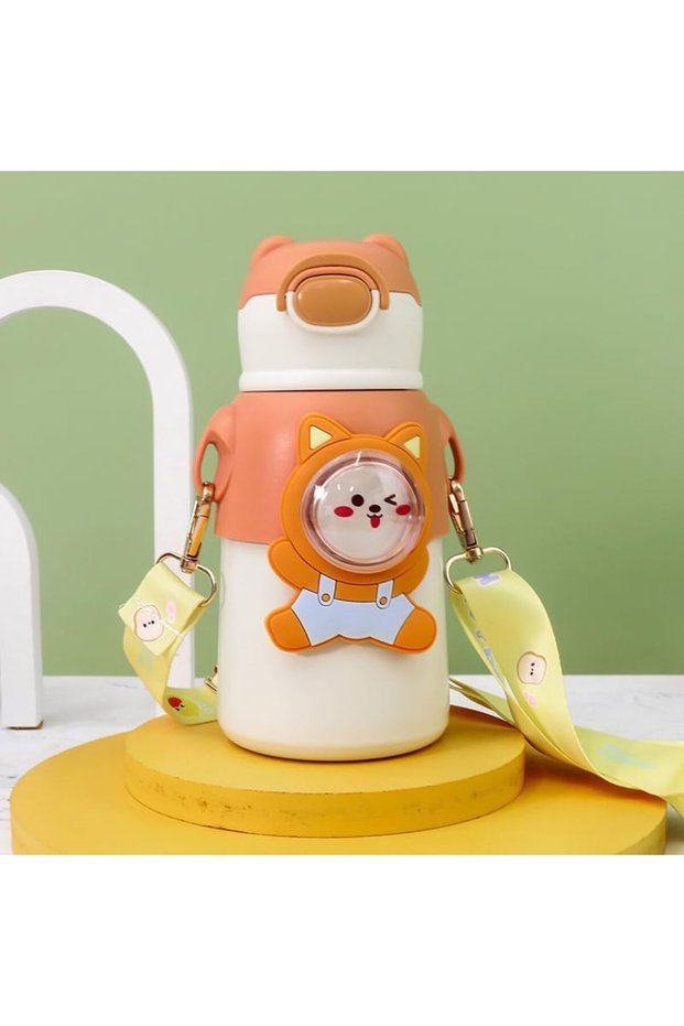 Stainless Steel Kids Water Bottle - Leak Proof, Vacuum Insulated with Straw, BPA Free, Hot &
