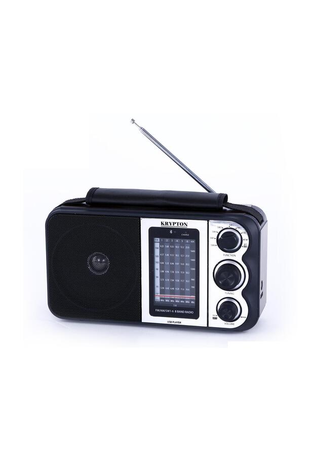 راديو قابل لإعادة الشحن مع مشغل MP3، جودة صوت جيدة، 8 نطاقات، USB، TF، وظائف FM، بلوتوث - 1