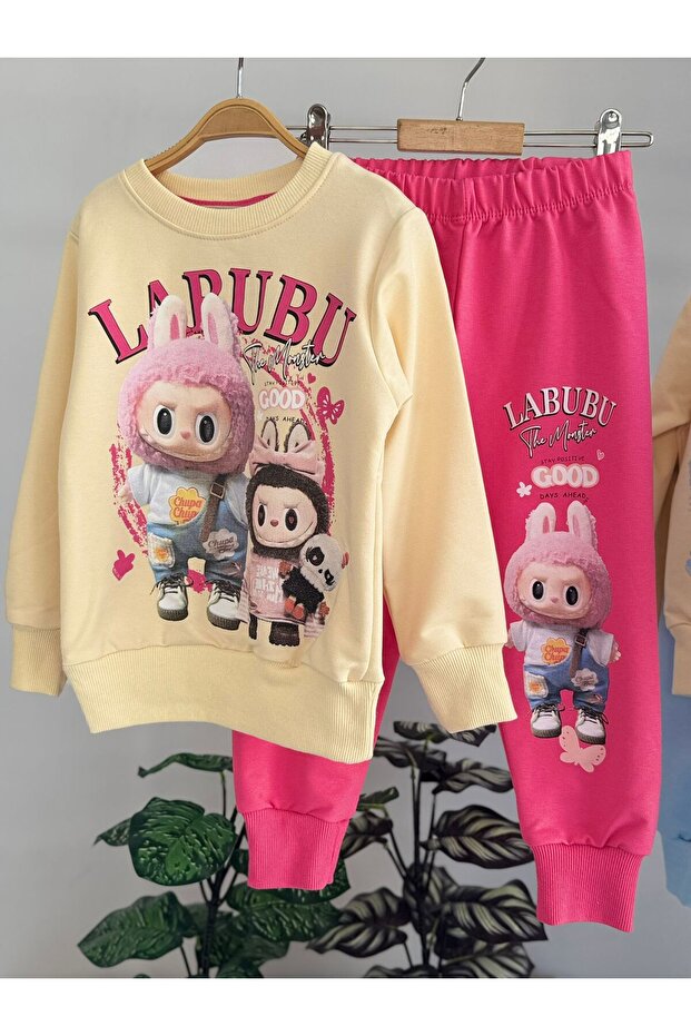 LALUBU Baskılı kız eşofman takımı3-10 yaş - 1