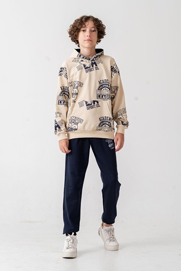 Academy California Champ League since 1979 Printed Boy's Bottom Top Tracksuit Set