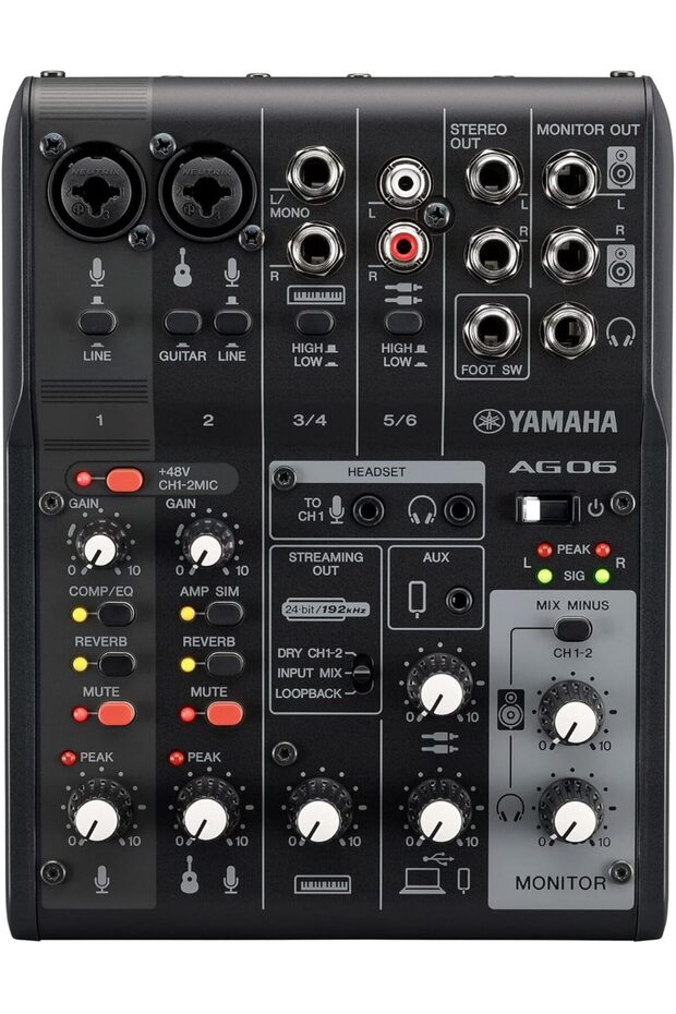 AG06MK2 خلاط بث مباشر أسود بست قنوات/واجهة USB مع برنامج Steinberg S - 1