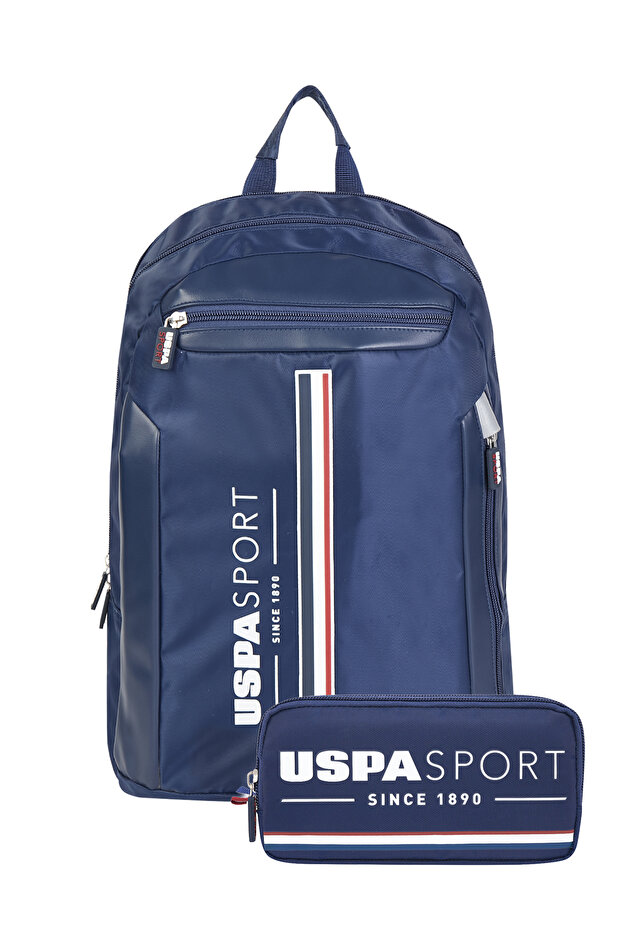 Us Polo Assn 24378'2 School Backpack with Pen Case Student Daily Navy Blue