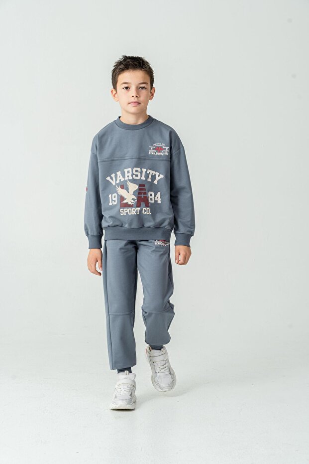 Varsity 1984 Sport Co. Printed Boy's Bottom Top Tracksuit Set