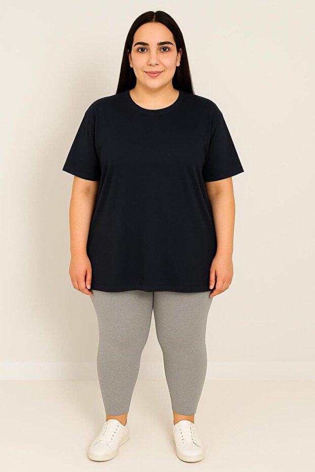 Women's Plus Size Short Sleeve Crew Neck Basic Oversize T-Shirt 1977-25