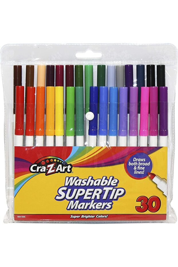 أقلام تحديد فائقة الجودة قابلة للغسل، 30 قلمًا - 1