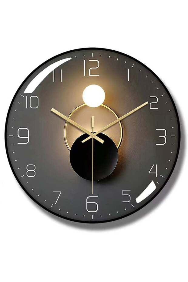 Qiccijoo Wall Clock,3D Curved Glass Large Wall Clock,12-inch Silent Non-Ticking Round Classroom Clo