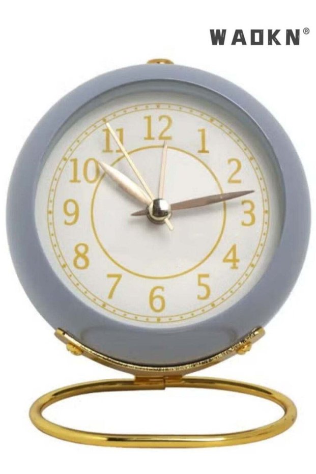 Silent Children's Alarm Clock, Simple Multi-function Clock for Living Room and Bedroom, Metal Paint