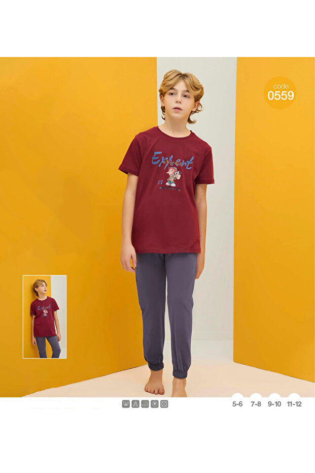 Boys' short-sleeved pajamas