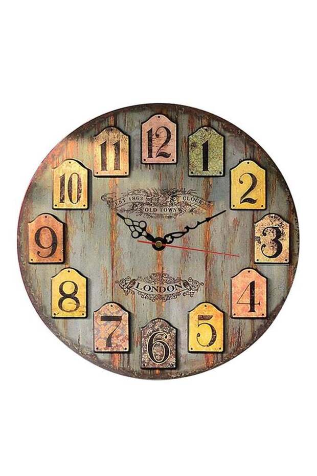 Round Analog Wall Clock Multicolour 30x30centimeter