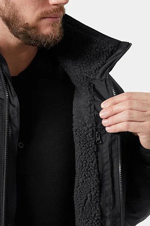Erkek Crew Hooded Pile Mont - 4
