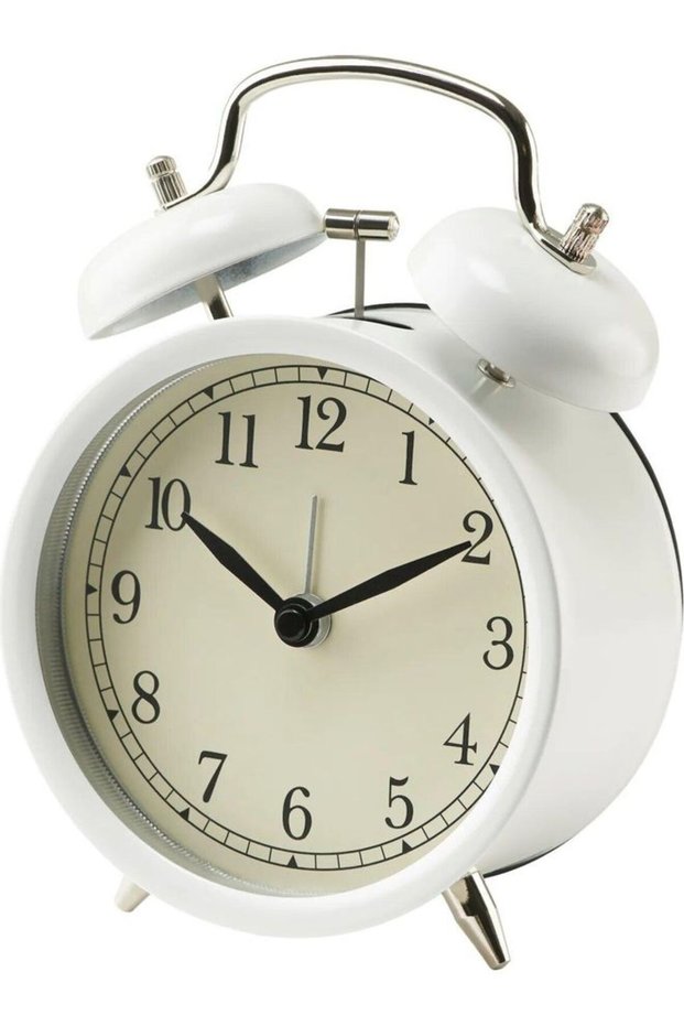 Round Alarm Clock White 14x6x10cm
