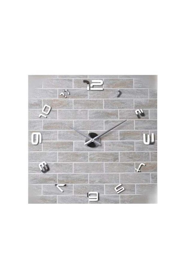 Large DIY Quartz 3D Acrylic Sticker Wall Clock Multicolour