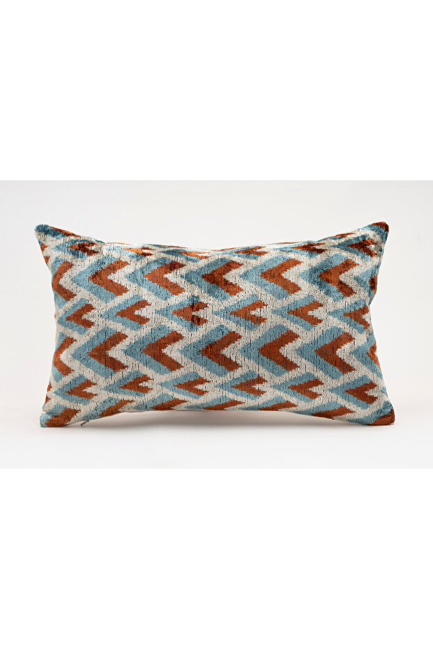 Silk Velvet Ikat Decorative Throw Pillow Case