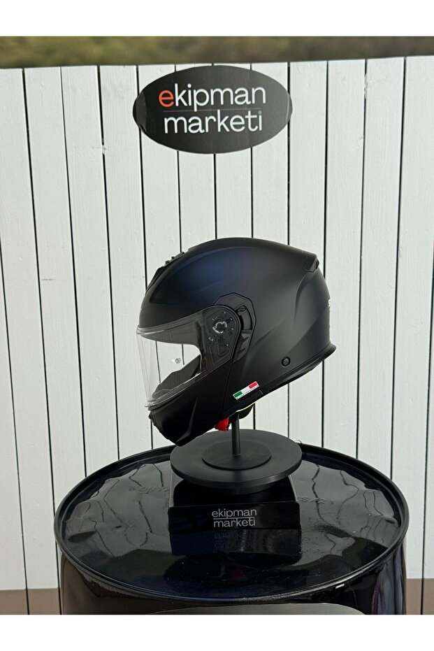 Matt Black Çene Açılır Kask - 5