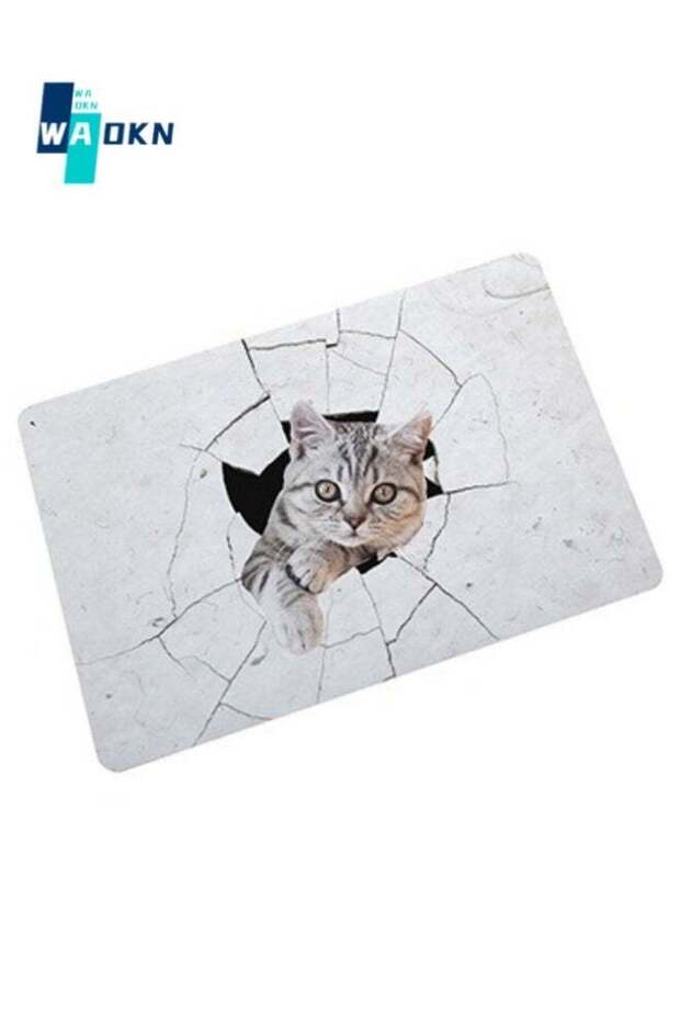 Natural Rubber Bath Mat 45cm x 75cm, Cat Non Slip Bath Mat, Quick Dry, Super Absorbent, Easy to Cle