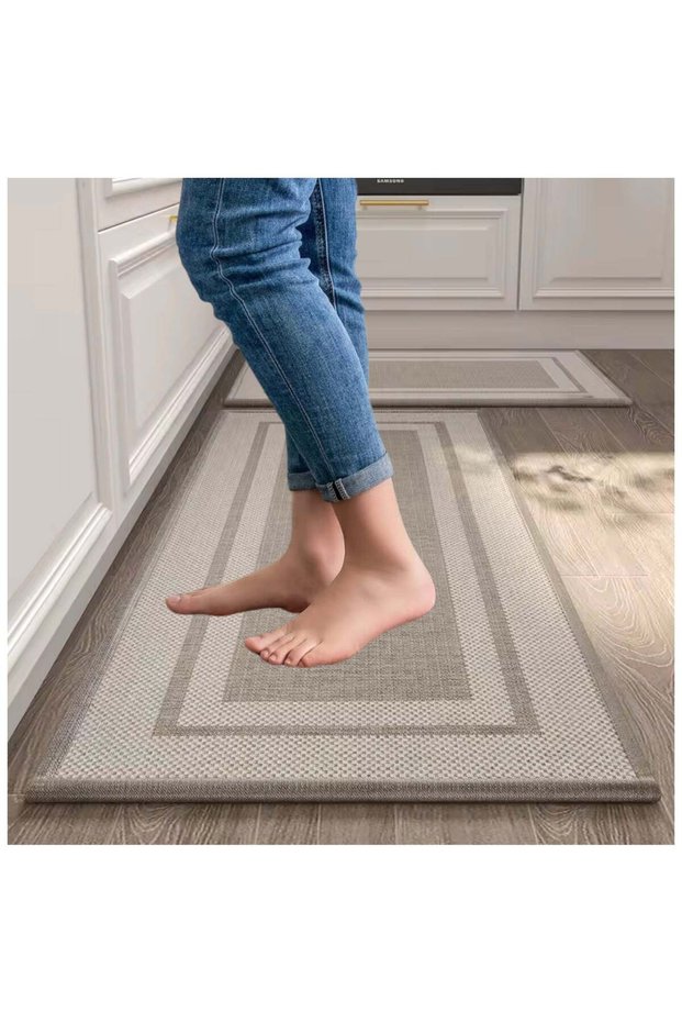 MEKITON Set of 2 PCs Premium AntiFatigue, NonSlip Natural Rubber Kitchen Mats, Washable, Runner Rug