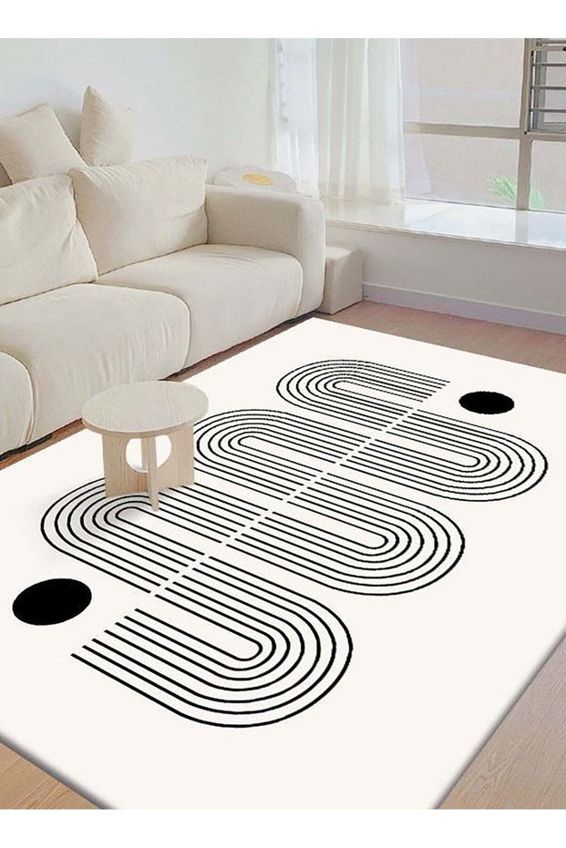 Modern Living Room Rug Soft Anti-slip Floor Carpet Contemporary Floor Rugs for Living Dining Room B