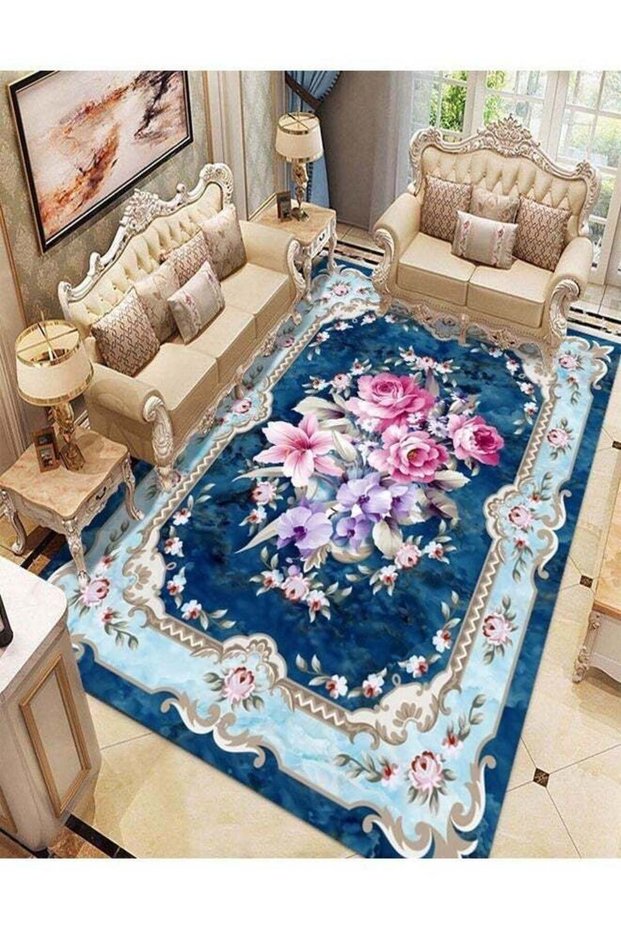 10 Pieces Interior Decoration Luxurious Modern Washable Floor Mat Sticky Printed Home Floor Bedroom