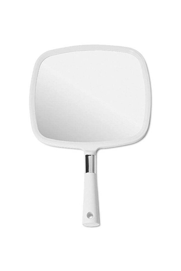 Hand Mirror, Handheld Mirror with Handle, White Hang Makeup Mirror, Hairdresser Mirror.