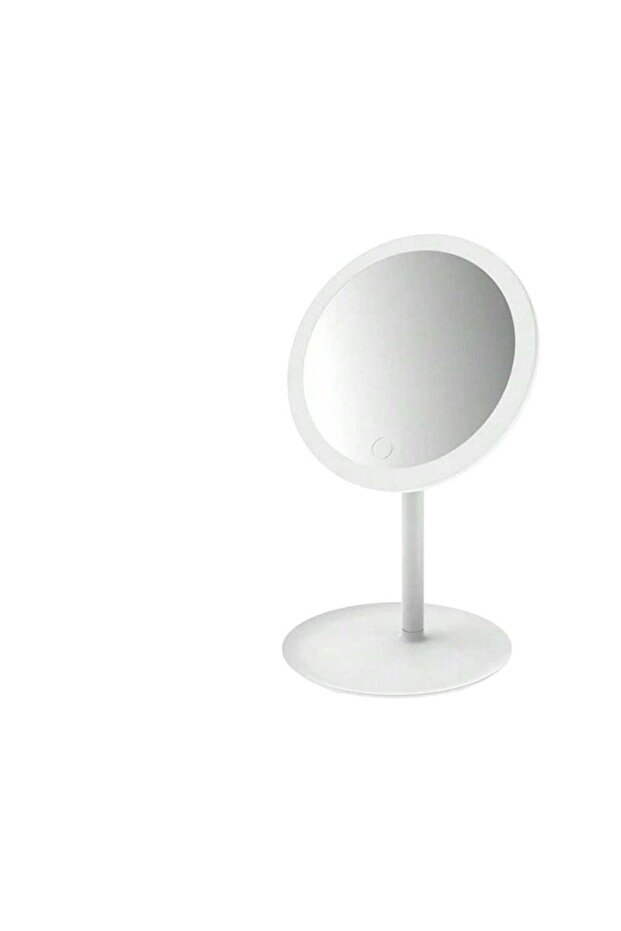 Round Adjustable LED Makeup Mirror with Storage Tray White, Touch Control, Vanity Mirror