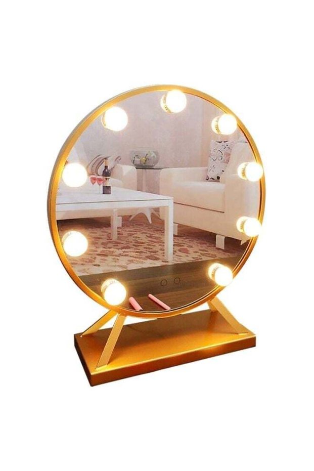 LED Vanity Mirror Gold 47x40cm