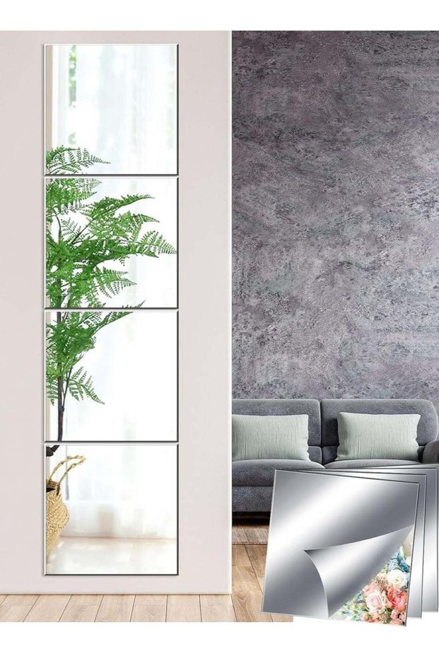 Adhesive Mirror Tiles, Self-Adhesive Mirror Wall Sticking Mirror Wall Mirror for Sticking, Door Mir
