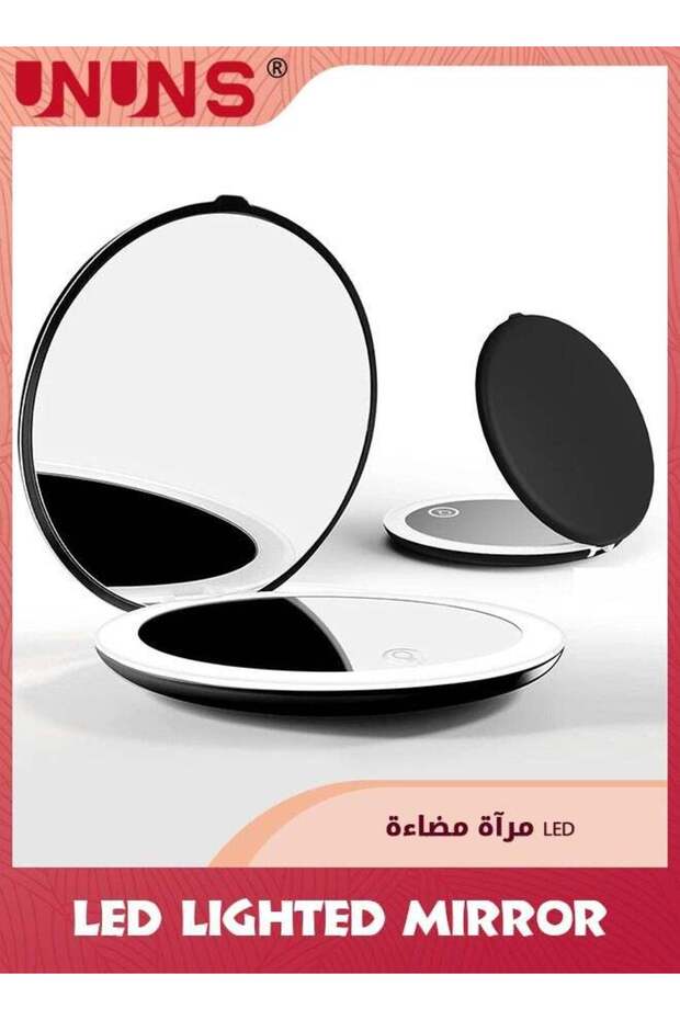 LED Lighted Mirror,1X/10X Magnification Compact Mirror Travel Makeup Mirror,Illuminated Folding Mir