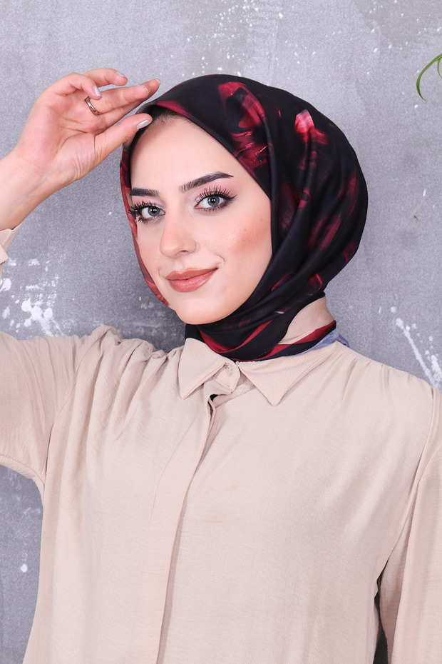 وشاح منقوش من القطن الناعم - 3