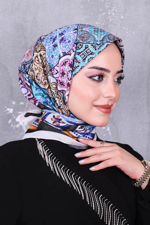 وشاح منقوش من القطن الناعم - 2