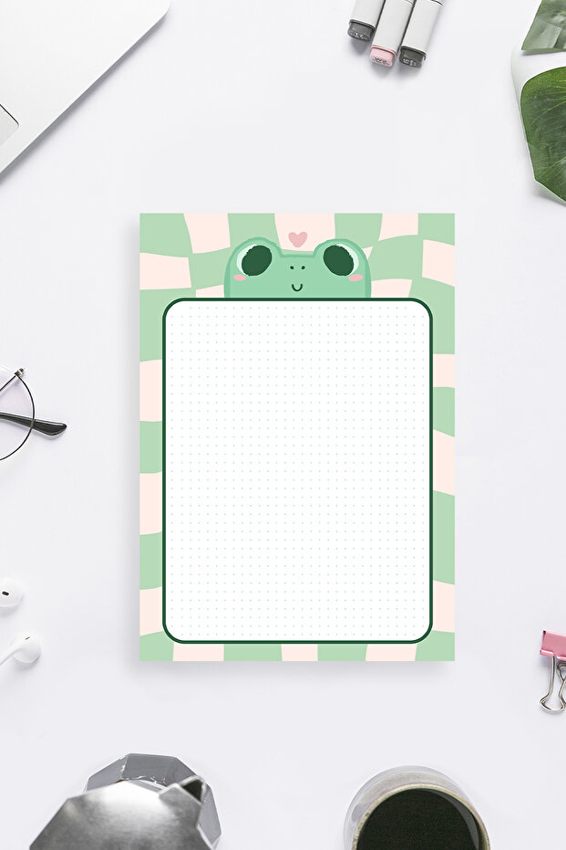 Frog Patterned 2-Piece A4 & A5 Notepad, Memo Pad, Note Paper, Notepad, Check List, School Notebook - 3