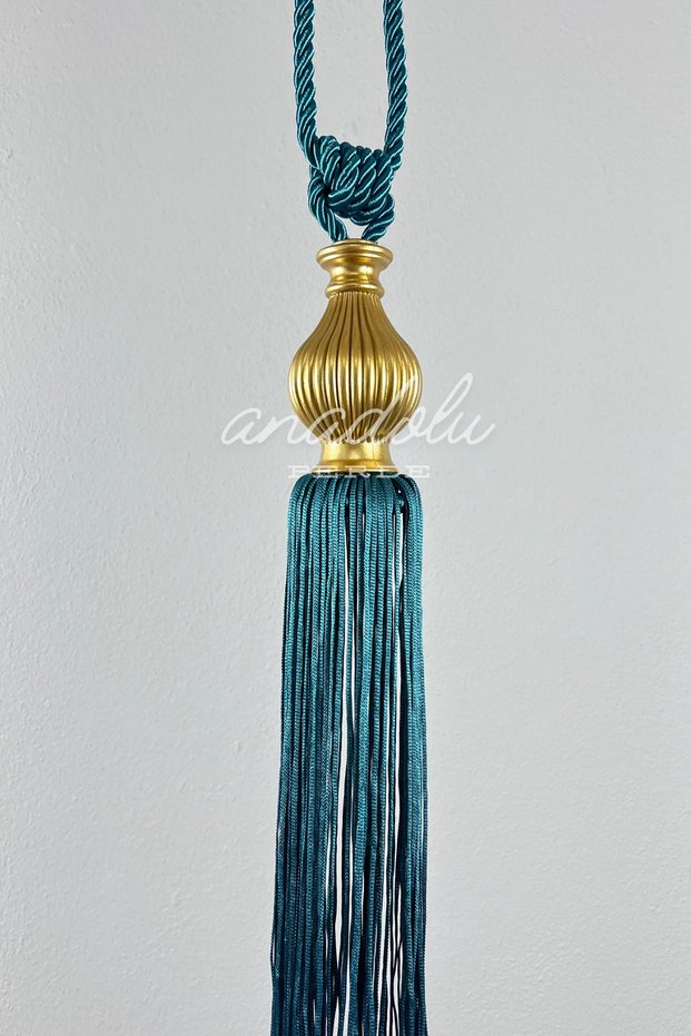Fon Curtain Binding Gold Kuka Petrol Ceiling Luxury Cornice Braçol Single Piece Curtain Holder