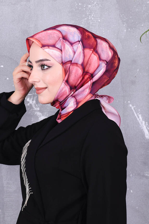 وشاح منقوش من القطن الناعم - 3