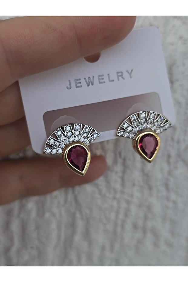 Taşlı matka model küpe çelik - 4