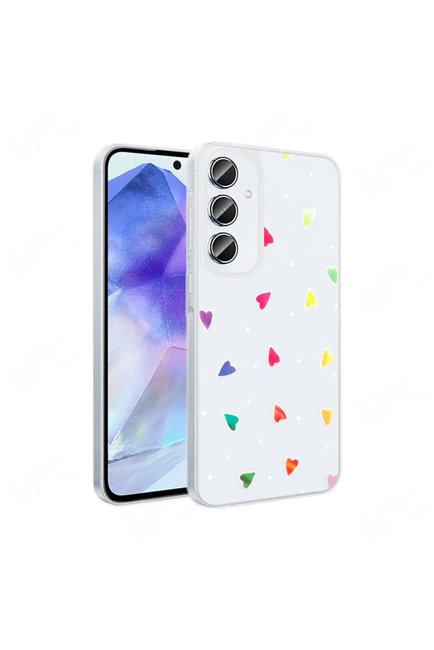 Galaxy S24 Fe Case Transparent Figured Brsa Folk Hard Cover - Heart
