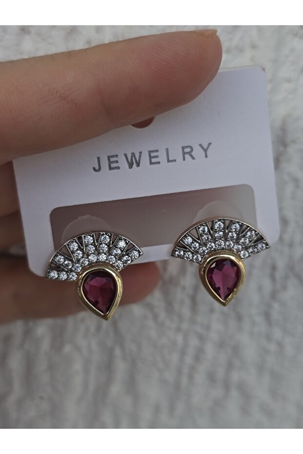 Taşlı matka model küpe çelik - 2